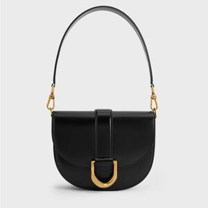 Charles & Keith Gabine Saddle Bag - Black